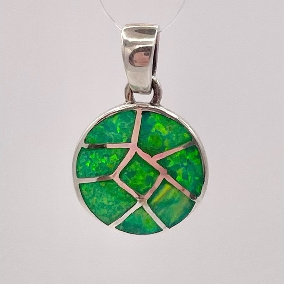 Jewelry - SILVER Sparkle Green Opal Mexico Pendant